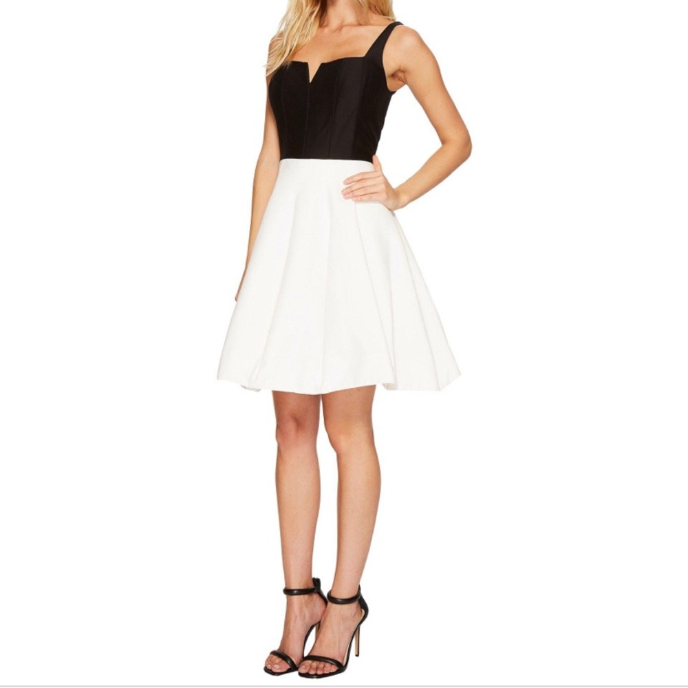 Halston Heritage Corset Style A-Line Mini Formal Dress